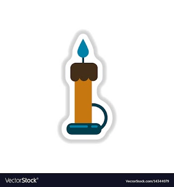 Paper sticker on background of wax candle vector image