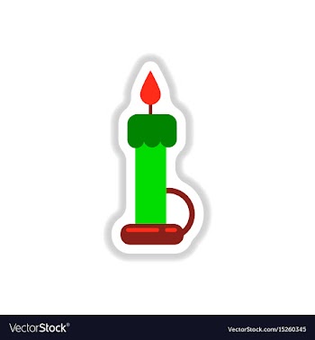 Paper sticker on background of wax candle vector image