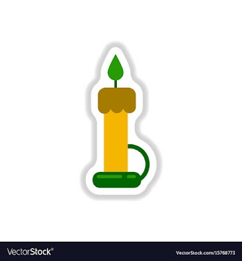 Paper sticker on background of wax candle vector image