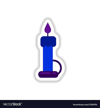 Paper sticker on background of wax candle vector image