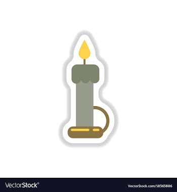 Paper sticker on background of wax candle vector image
