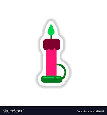Paper sticker on background of wax candle vector image