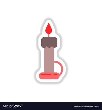 Paper sticker on background of wax candle vector image