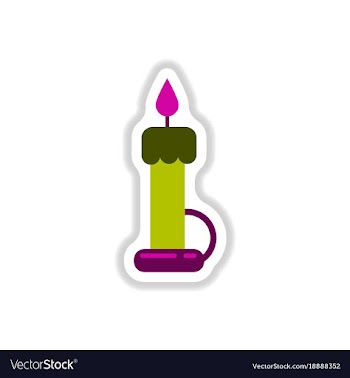 Paper sticker on background of wax candle vector image