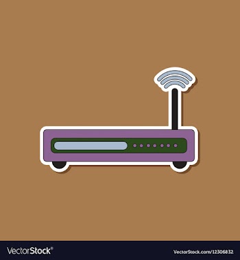 Paper sticker on background of Wi fi modem vector image