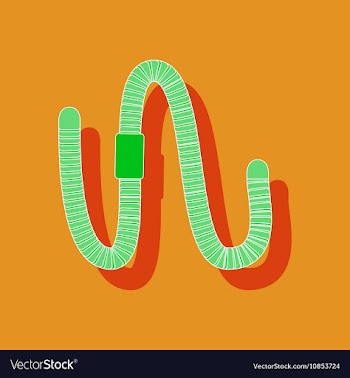 Paper sticker on background of worm vector image