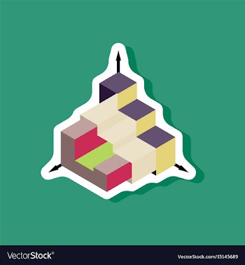 Paper sticker on stylish background 3d chart vector image