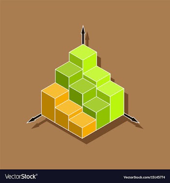 Paper sticker on stylish background 3d chart vector image