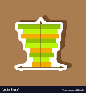 Paper sticker on stylish background 3d chart vector image