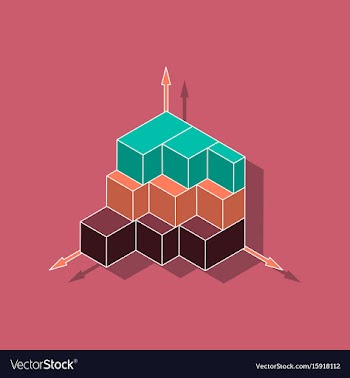 Paper sticker on stylish background 3d chart vector image