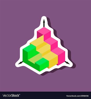 Paper sticker on stylish background 3d chart vector image