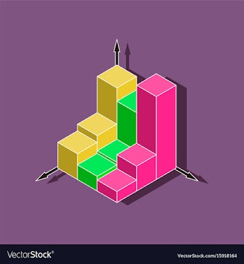 Paper sticker on stylish background 3d chart vector image