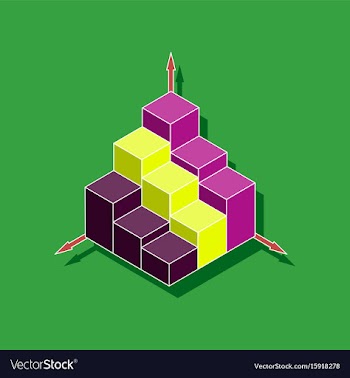 Paper sticker on stylish background 3d chart vector image