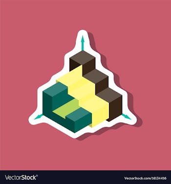 Paper sticker on stylish background 3d chart vector image