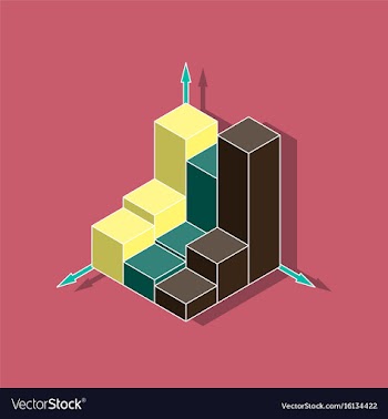 Paper sticker on stylish background 3d chart vector image