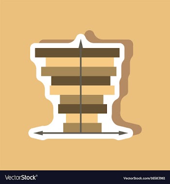 Paper sticker on stylish background 3d chart vector image