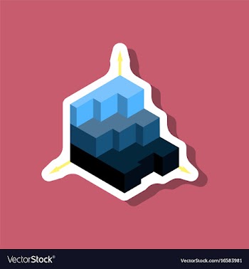 Paper sticker on stylish background 3d chart vector image