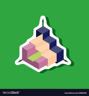 Paper sticker on stylish background 3d chart vector image