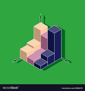 Paper sticker on stylish background 3d chart vector image