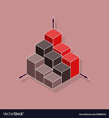 Paper sticker on stylish background 3d chart vector image