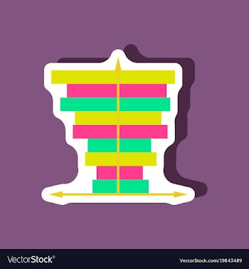Paper sticker on stylish background 3d chart vector image