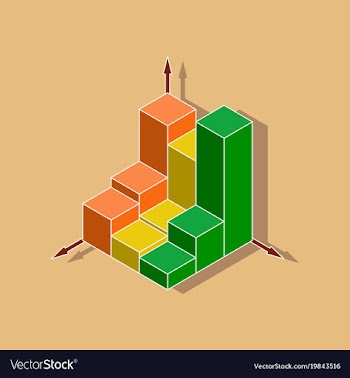 Paper sticker on stylish background 3d chart vector image