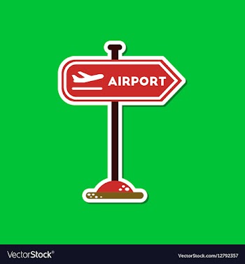 Paper sticker on stylish background airport sign vector image