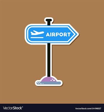 Paper sticker on stylish background airport sign vector image