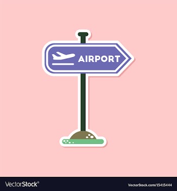 Paper sticker on stylish background airport sign vector image