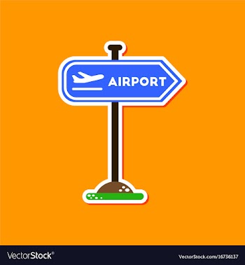 Paper sticker on stylish background airport sign vector image
