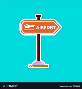 Paper sticker on stylish background airport sign vector image