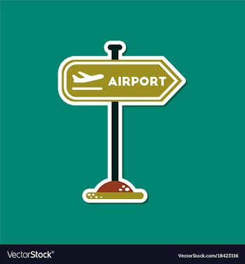 Paper sticker on stylish background airport sign vector image