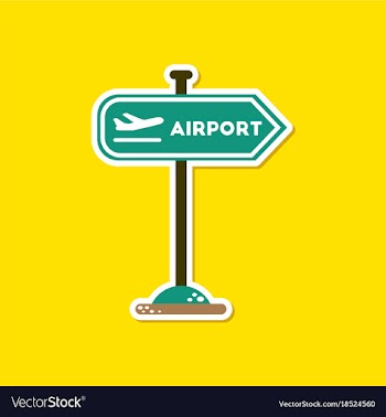 Paper sticker on stylish background airport sign vector image