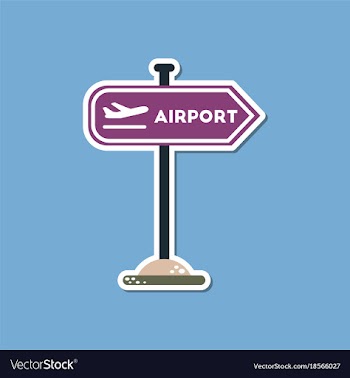 Paper sticker on stylish background airport sign vector image