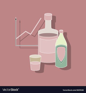 Paper sticker on stylish background alcohol vector image