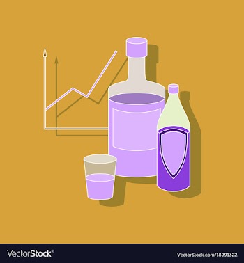Paper sticker on stylish background alcohol vector image
