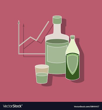 Paper sticker on stylish background alcohol vector image