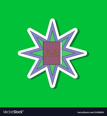 Paper sticker on stylish background alphabet book vector image