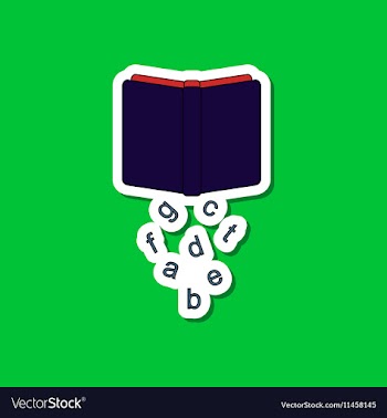Paper sticker on stylish background alphabet book vector image