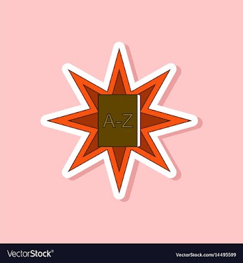 Paper sticker on stylish background alphabet book vector image