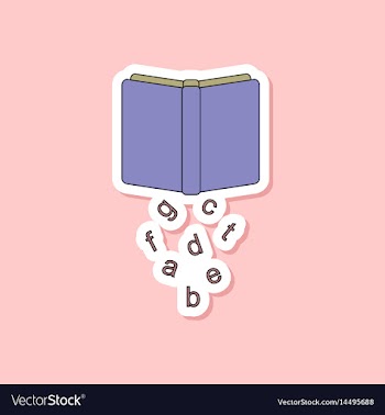 Paper sticker on stylish background alphabet book vector image