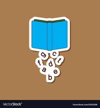 Paper sticker on stylish background alphabet book vector image