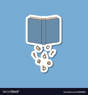 Paper sticker on stylish background alphabet book vector image
