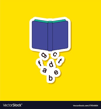 Paper sticker on stylish background alphabet book vector image