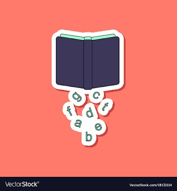 Paper sticker on stylish background alphabet book vector image