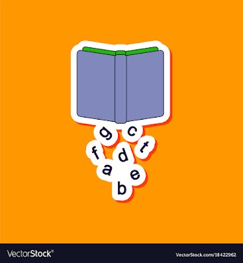 Paper sticker on stylish background alphabet book vector image