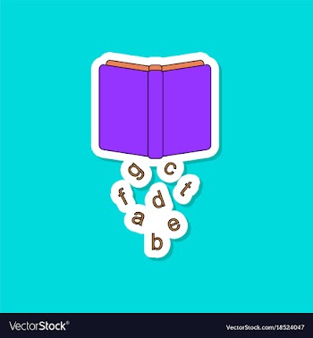 Paper sticker on stylish background alphabet book vector image