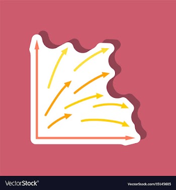 Paper sticker on stylish background arrow chart vector image
