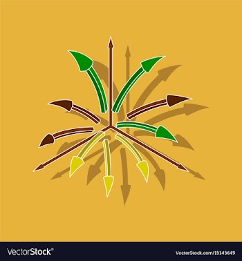 Paper sticker on stylish background arrow chart vector image