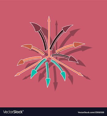 Paper sticker on stylish background arrow chart vector image